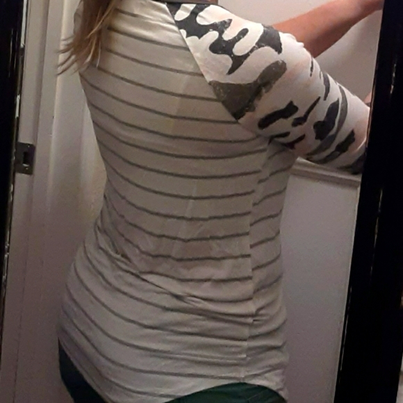 3/4in Sleeve Maurice's Striped/Camo print 24/7 Shirt - Picture 8 of 9